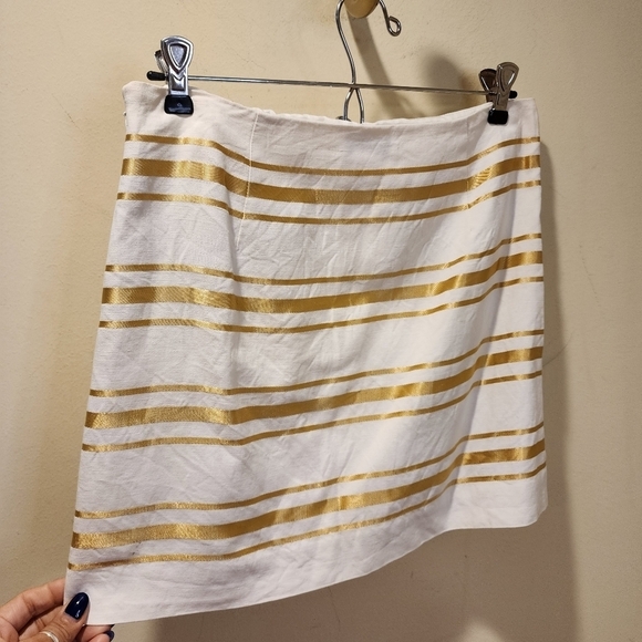 J.Crea golden stripes mini skirt size 0 - Picture 6 of 10